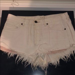 Free people high rise denim shorts